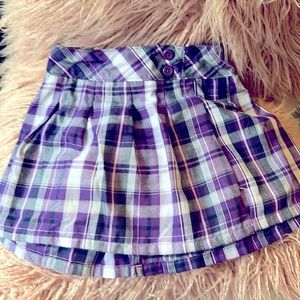 Purple plaid skort